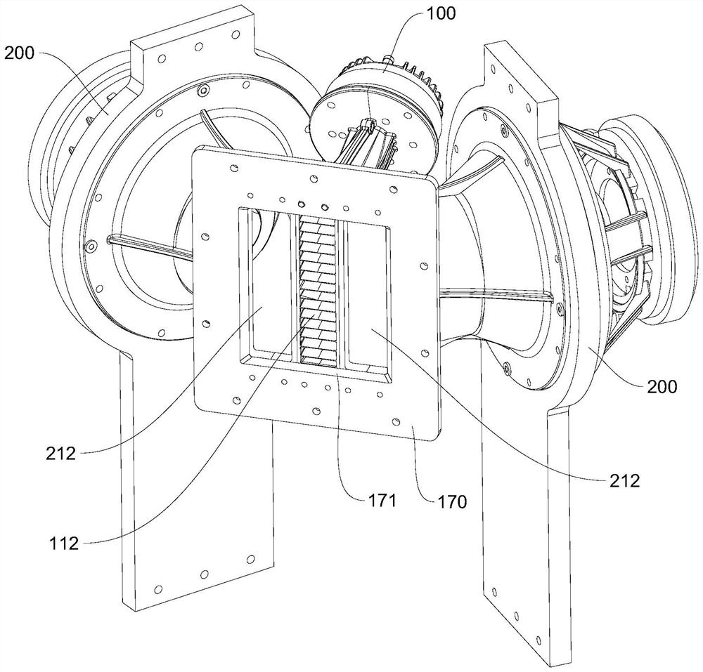 Medium-high frequency composite waveguide horn device and sound box