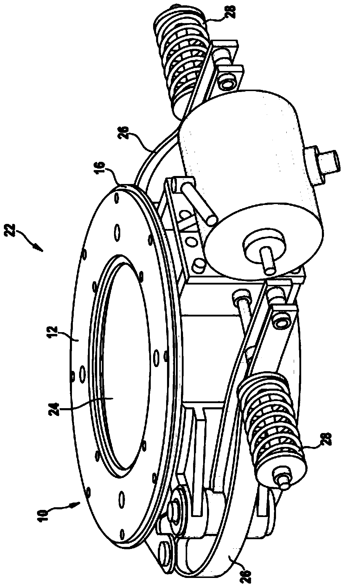 Adapter device, brake housing device, drive device and transport device