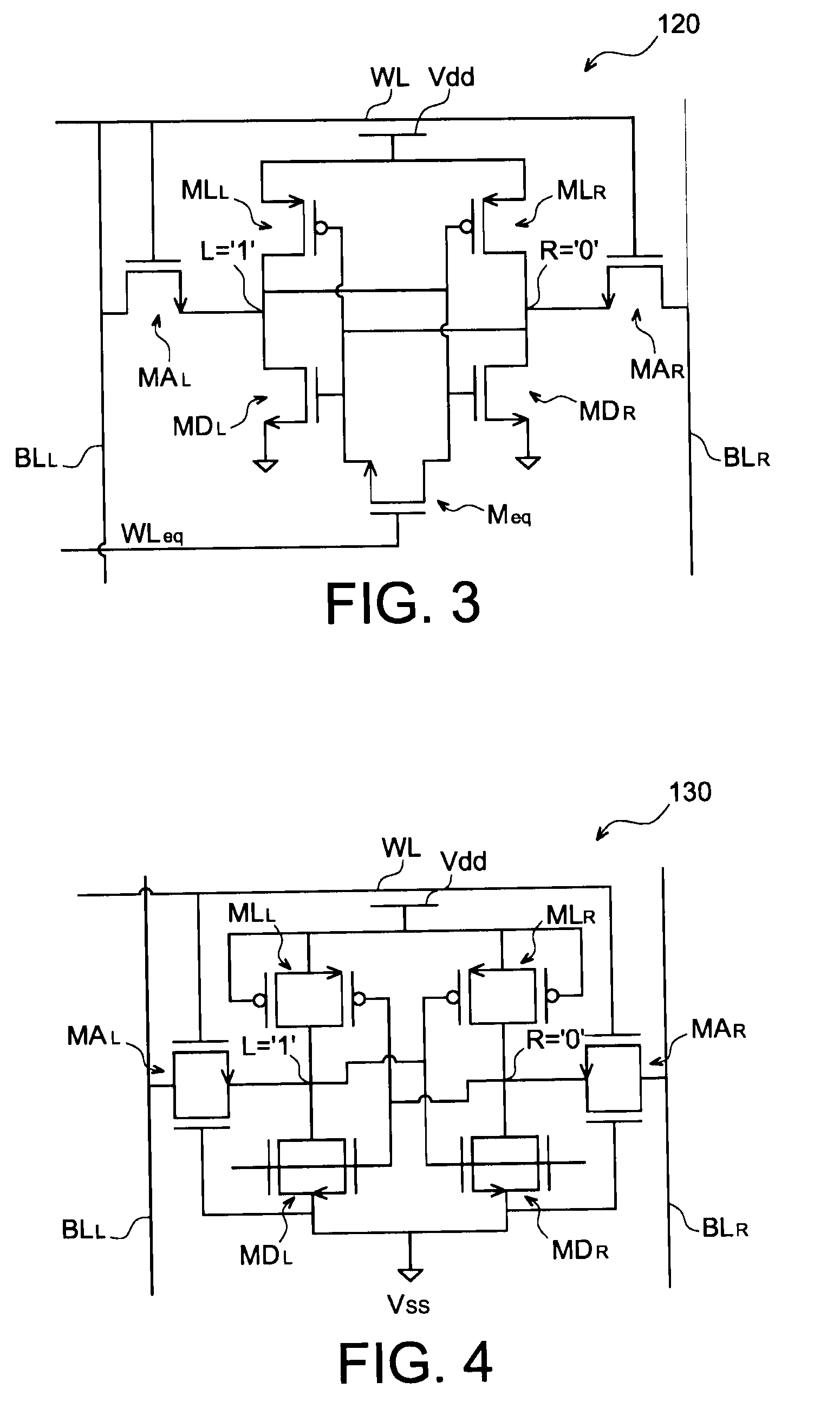 SRAM memory cell with double gate transistors provided with means to improve the write margin