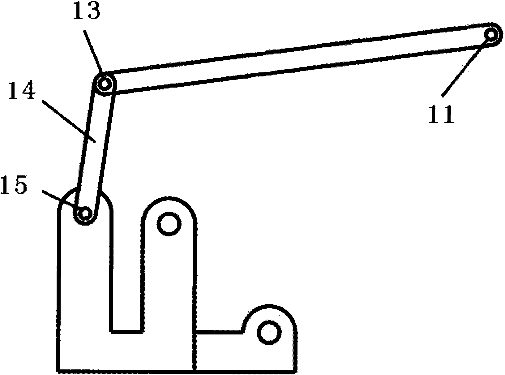 High-rigidity nine-lever and two-freedom degree controllable mechanical loading mechanism