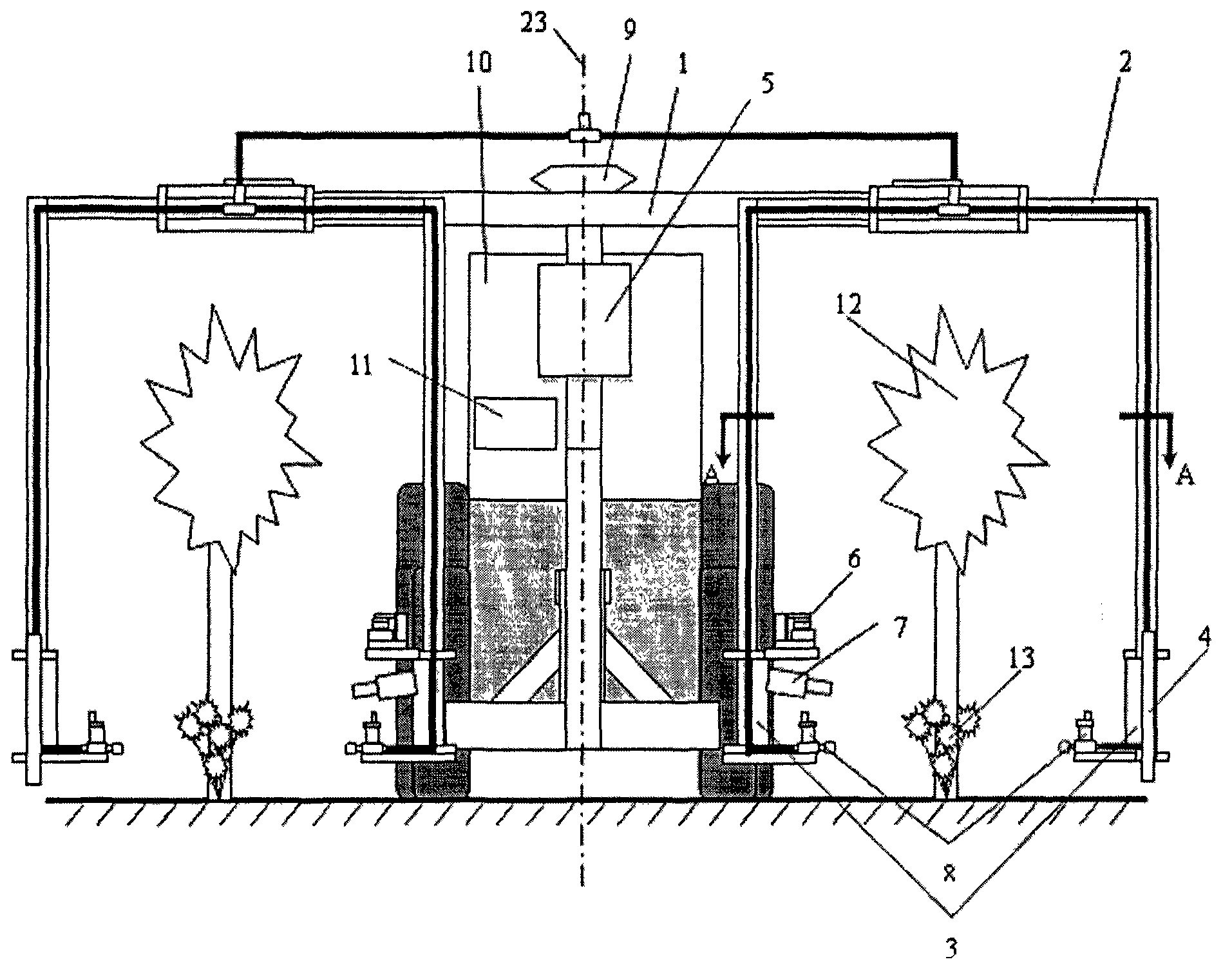 Accurately targeted drug applying device and method for fruit tree rootstock