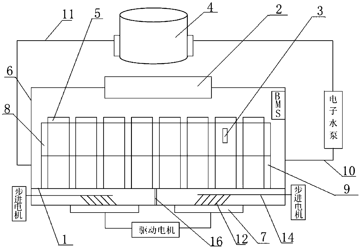 Air cooling and liquid cooling combined battery heat dissipation device and method