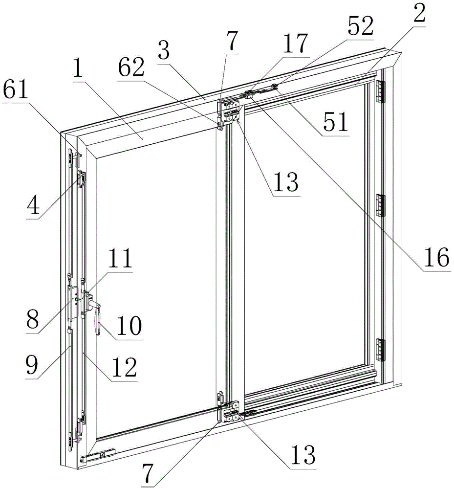 Push-and-pull and side-hung door and window hardware system and use method thereof