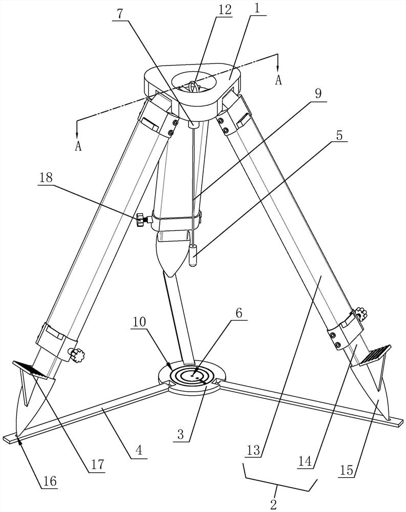 A triangular support device