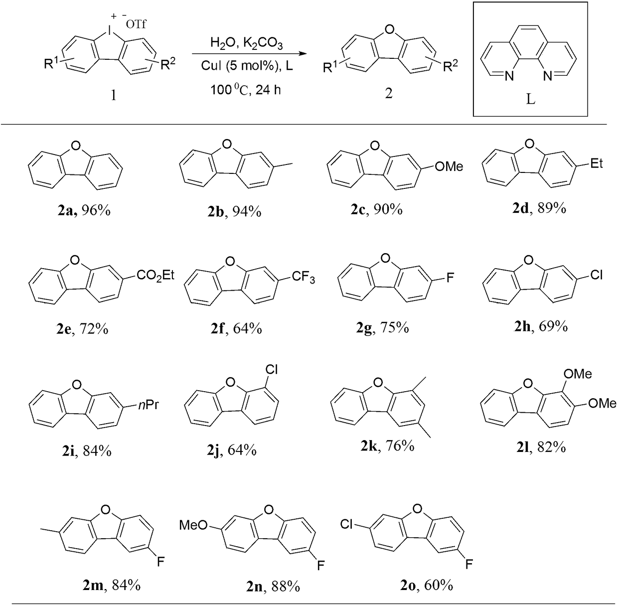 Synthesis process of dibenzofuran derivatives