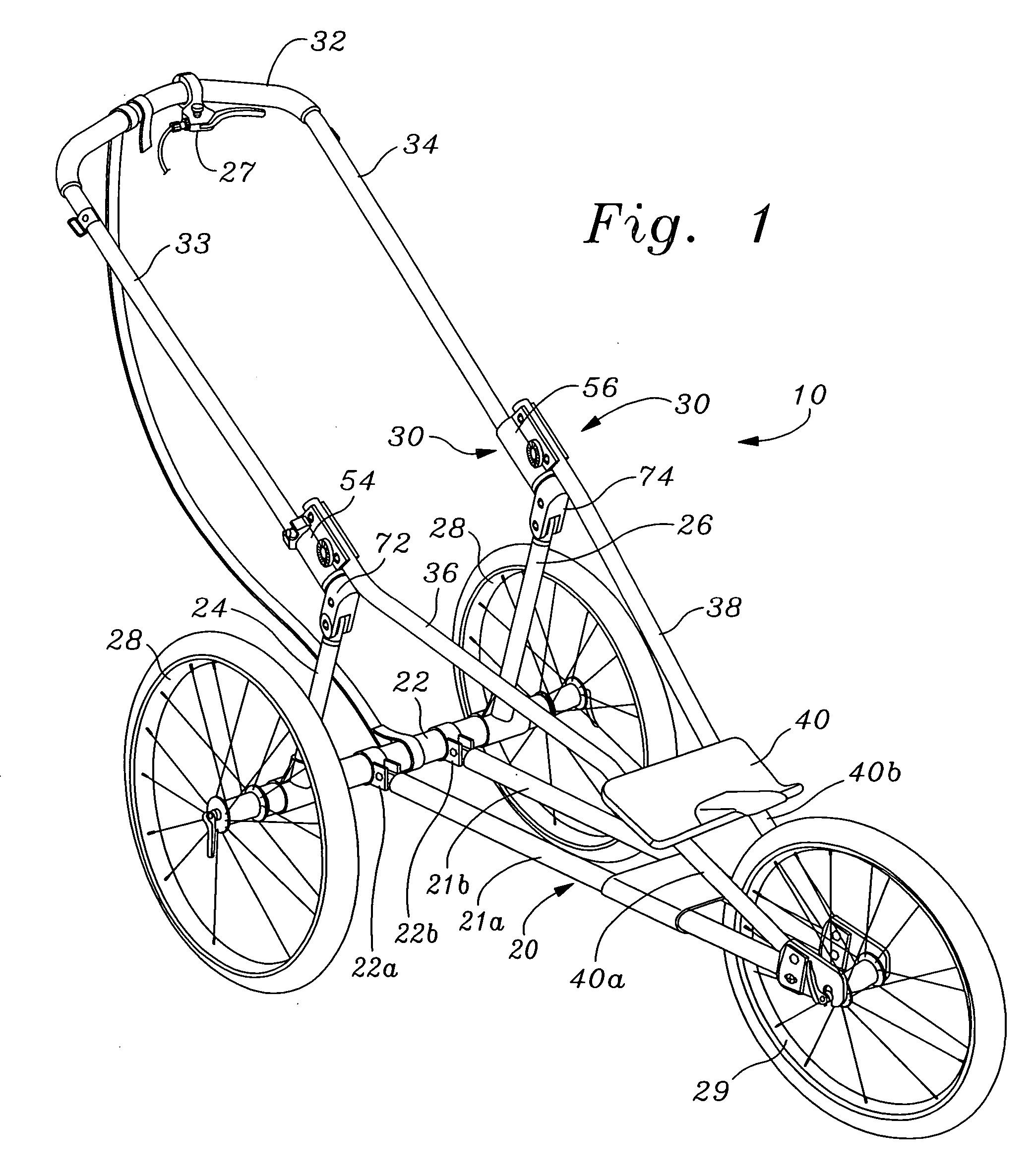 Foldable jogging stroller