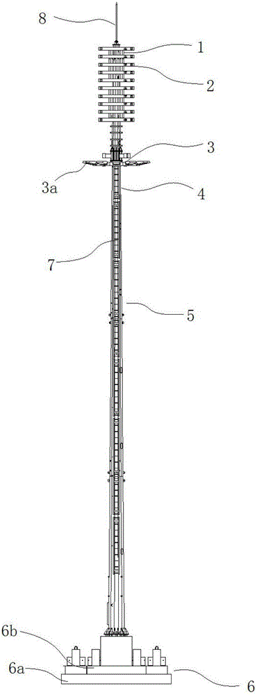 Prefabricated-base communication pole tower