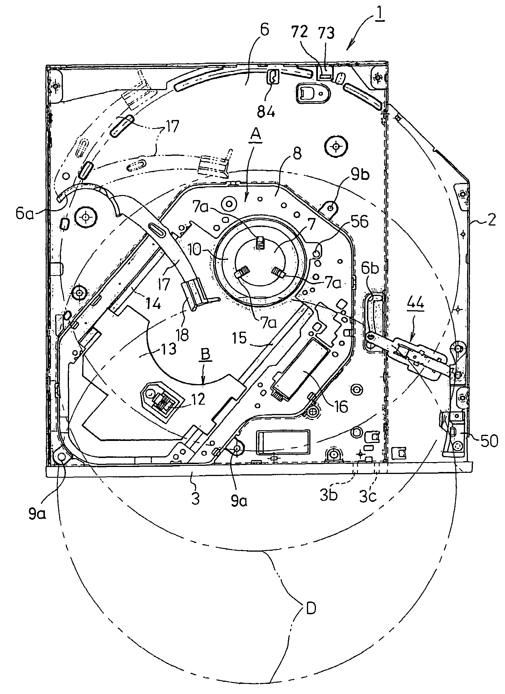 Disc loading mechanism for disc recording and/or reproducing device