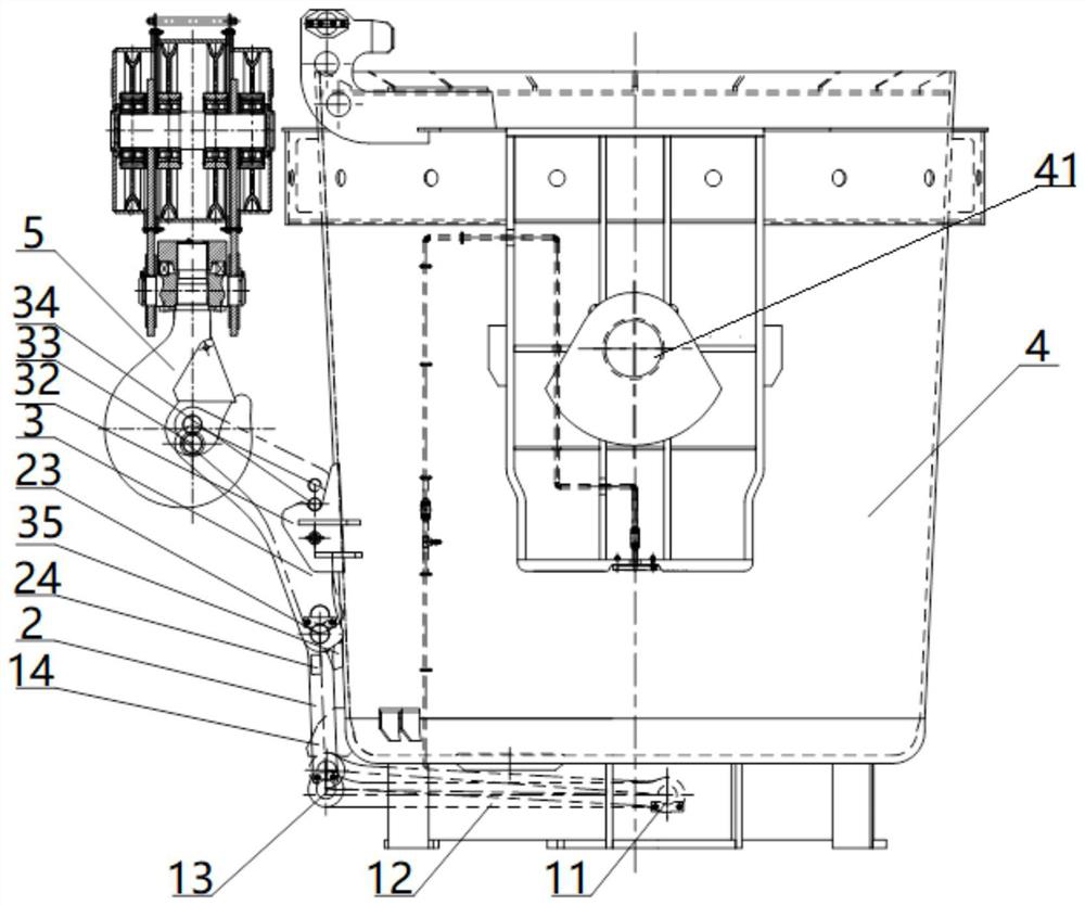 Steel ladle tipping device and method