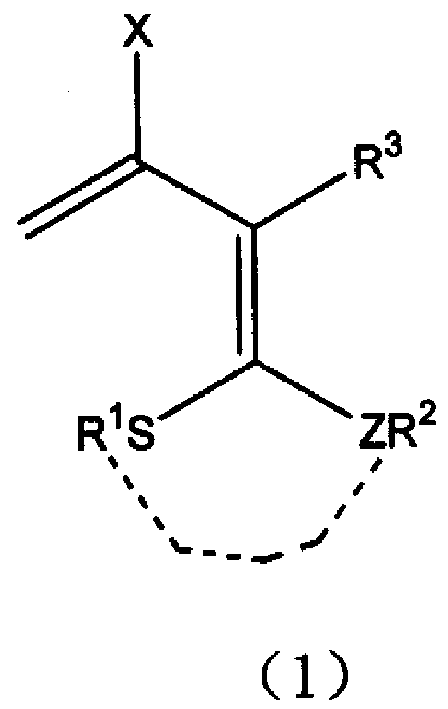 3-halo-1,1-bialkyl sulphide-1,3-butadiene derivatives and synthesis thereof