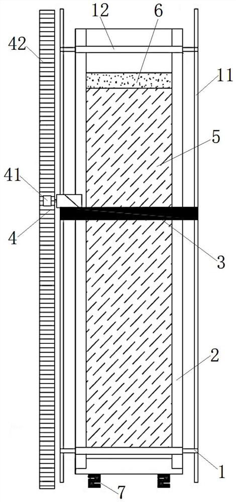 Soil body vertical fracture model observation test device and test method