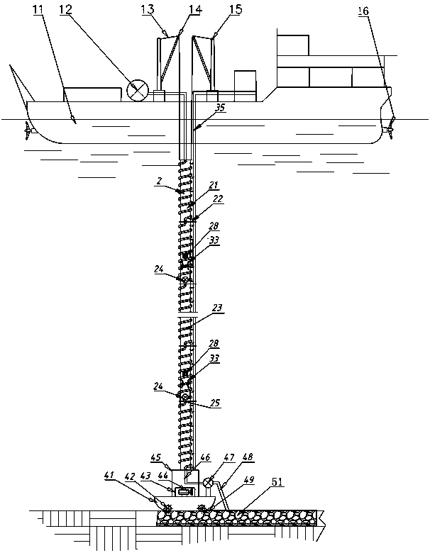 Deepwater mining annular pipeline lifting and conveying device
