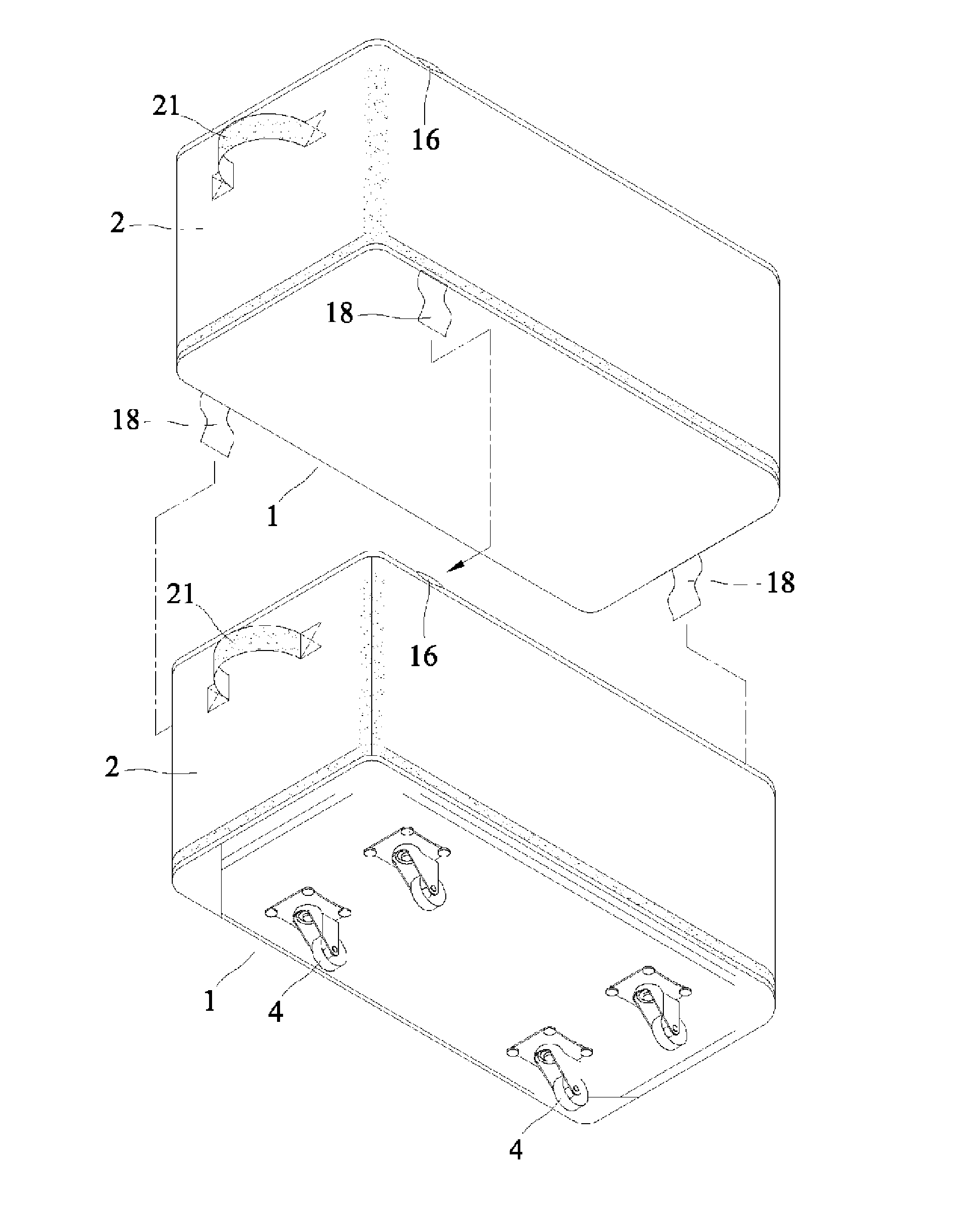 Unit structure of the container