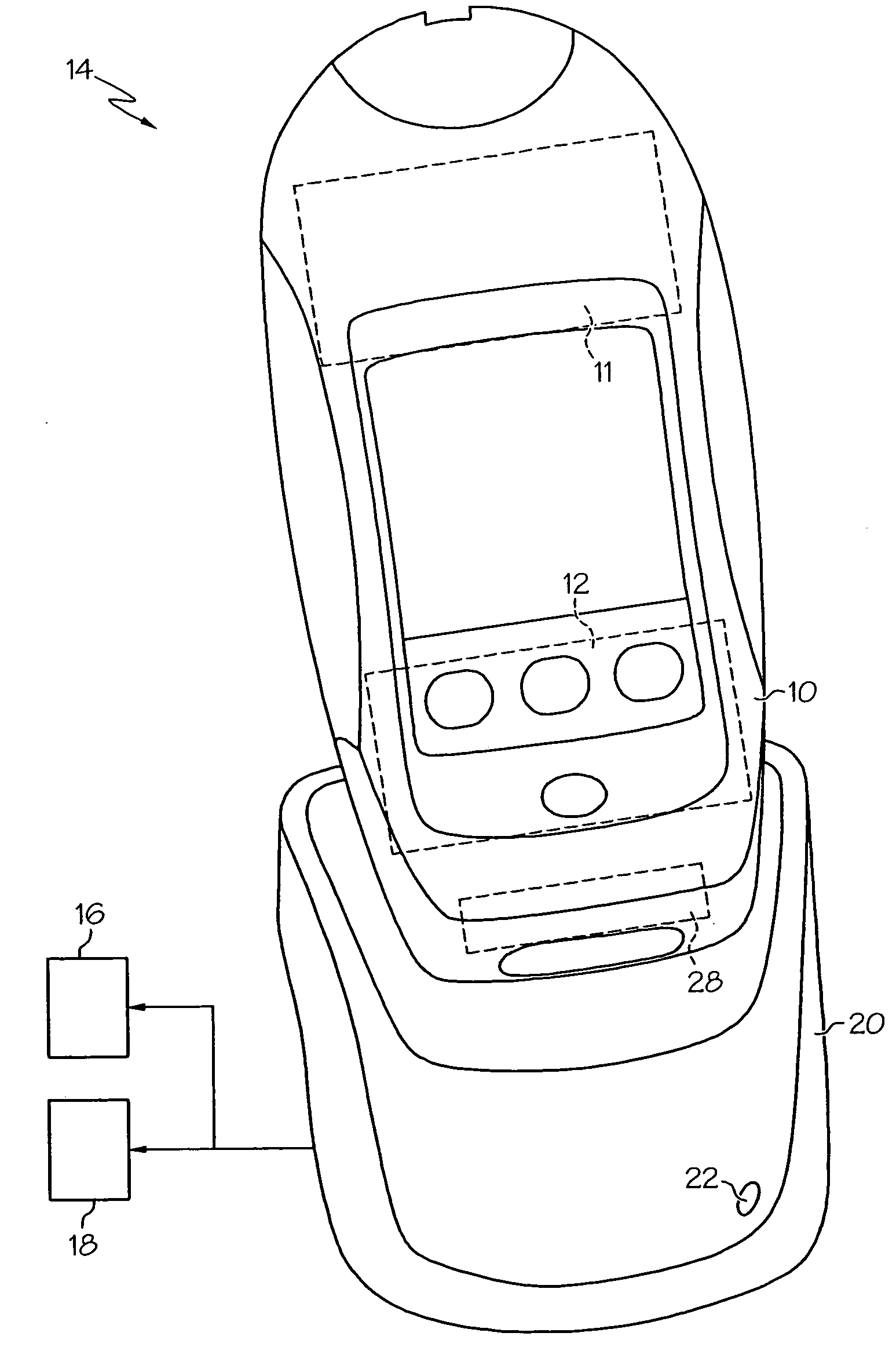 Electrical protection circuitry for a docking station base of a hand held meter and method thereof
