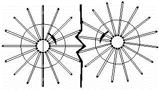 Filament bundle conveying paired wheel device