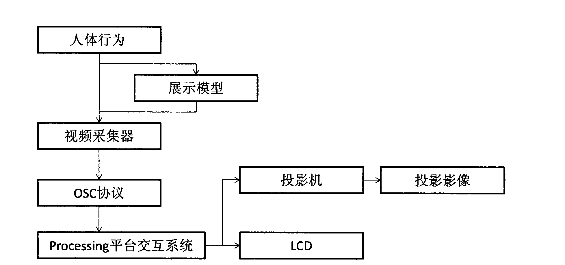 Image interactive display device based on Processing platform dynamic image capture