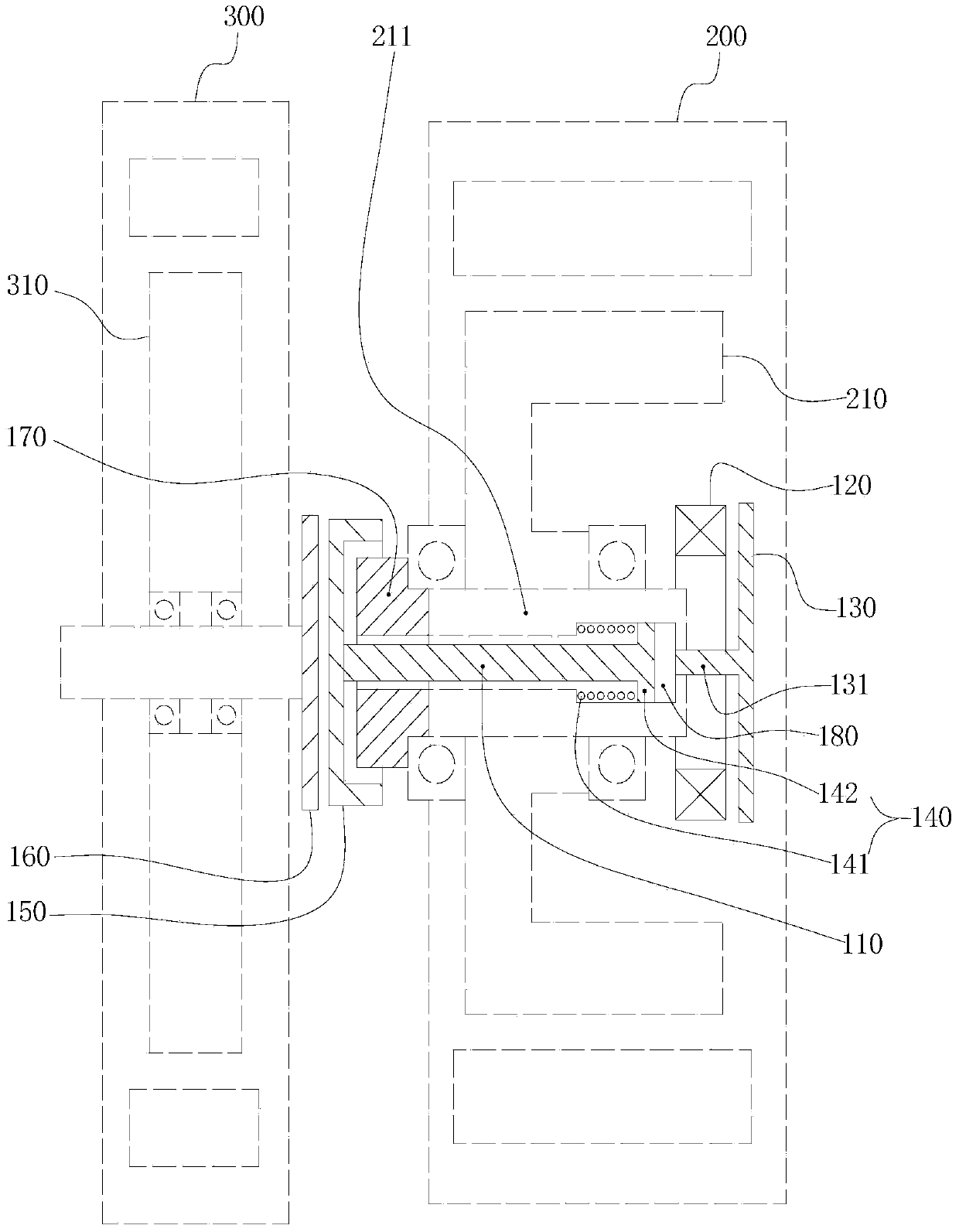 Electromagnetic tooth embedding type clutch and two-motor hybrid power system