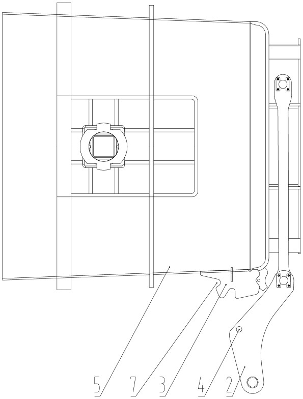 Overturning locking structure for ladle overturning mechanism