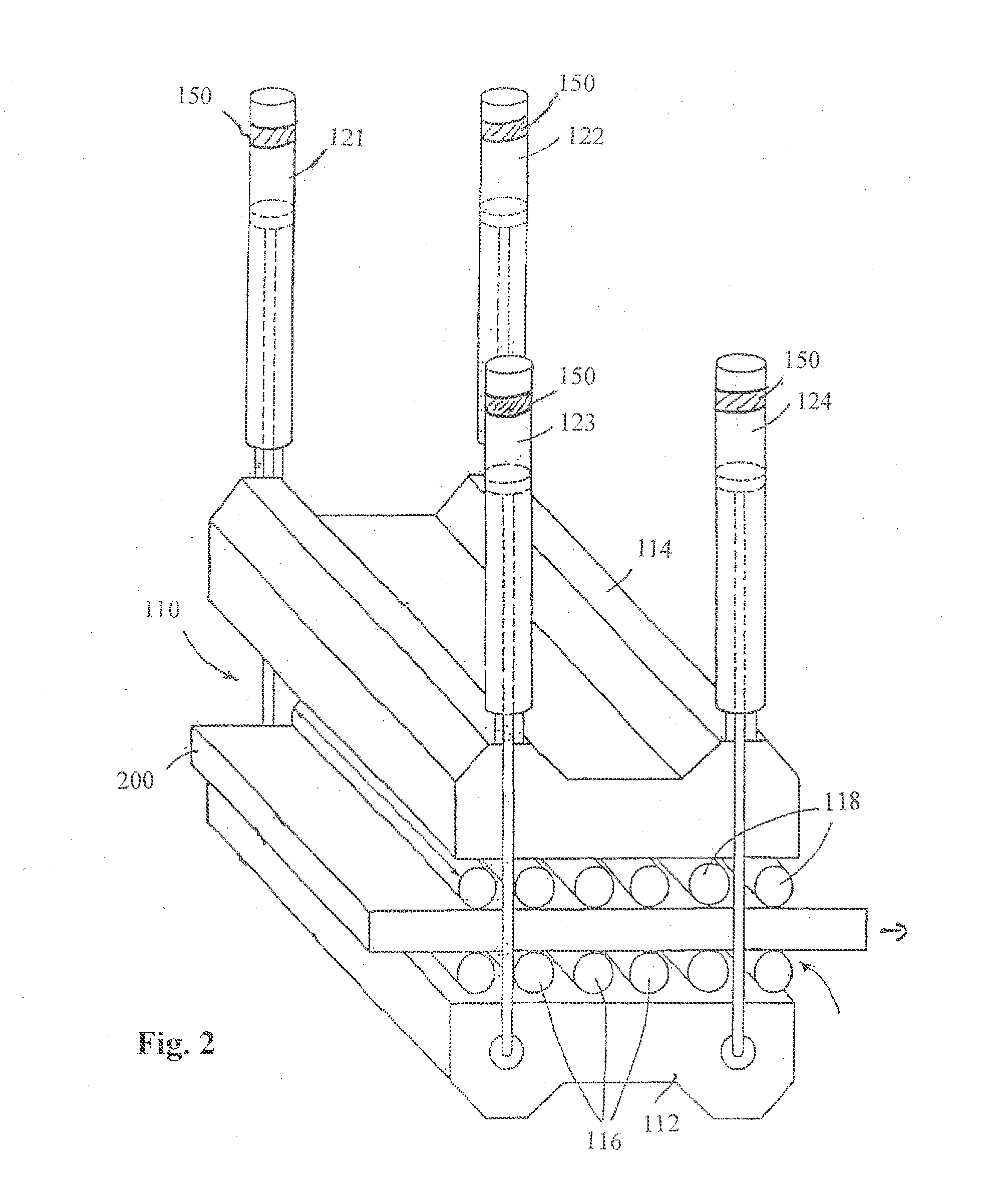 Method and device for positioning at least one roll segment of a strand guiding unit against a strand