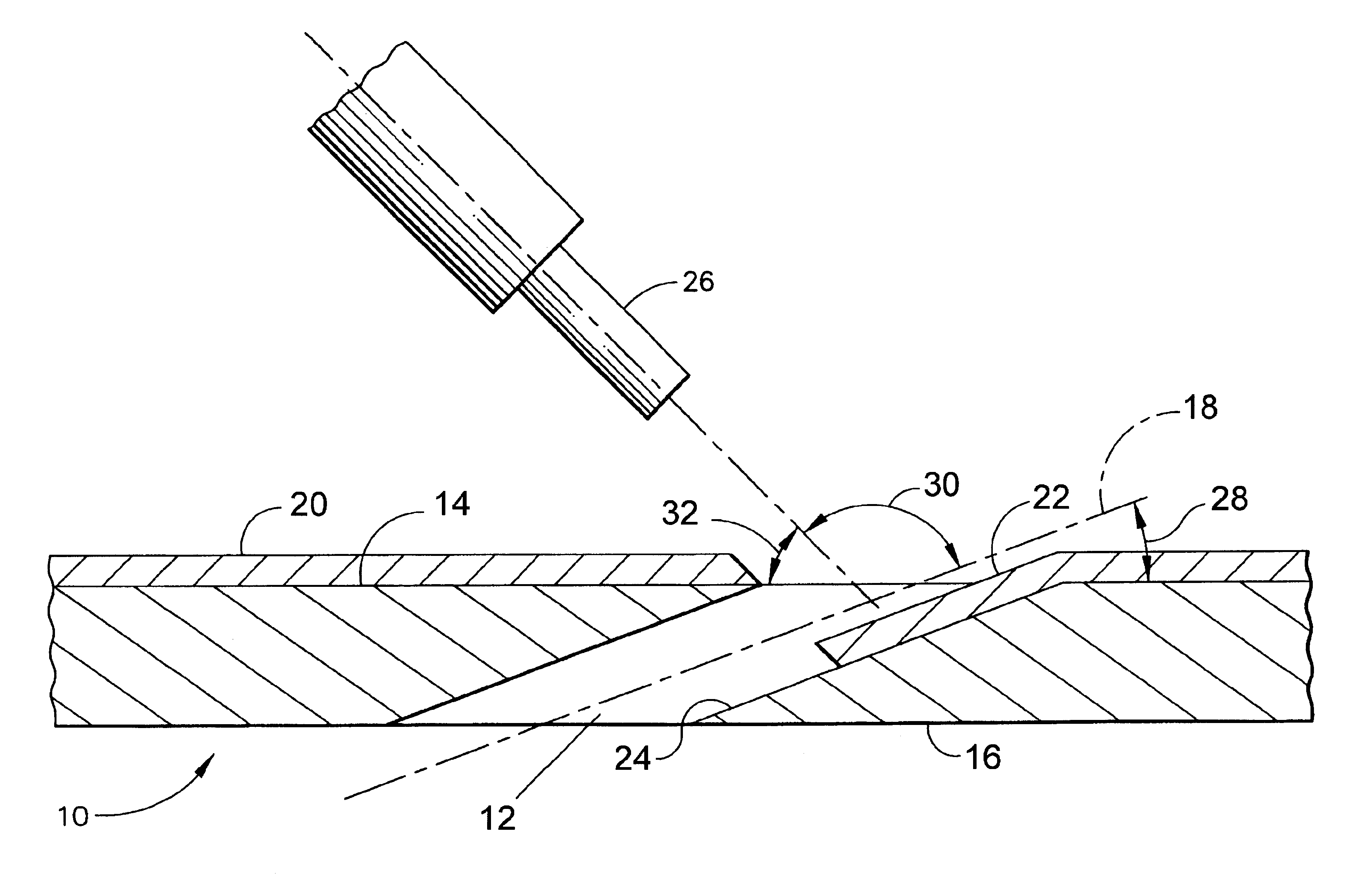 Coated component with through-hole having improved surface finish