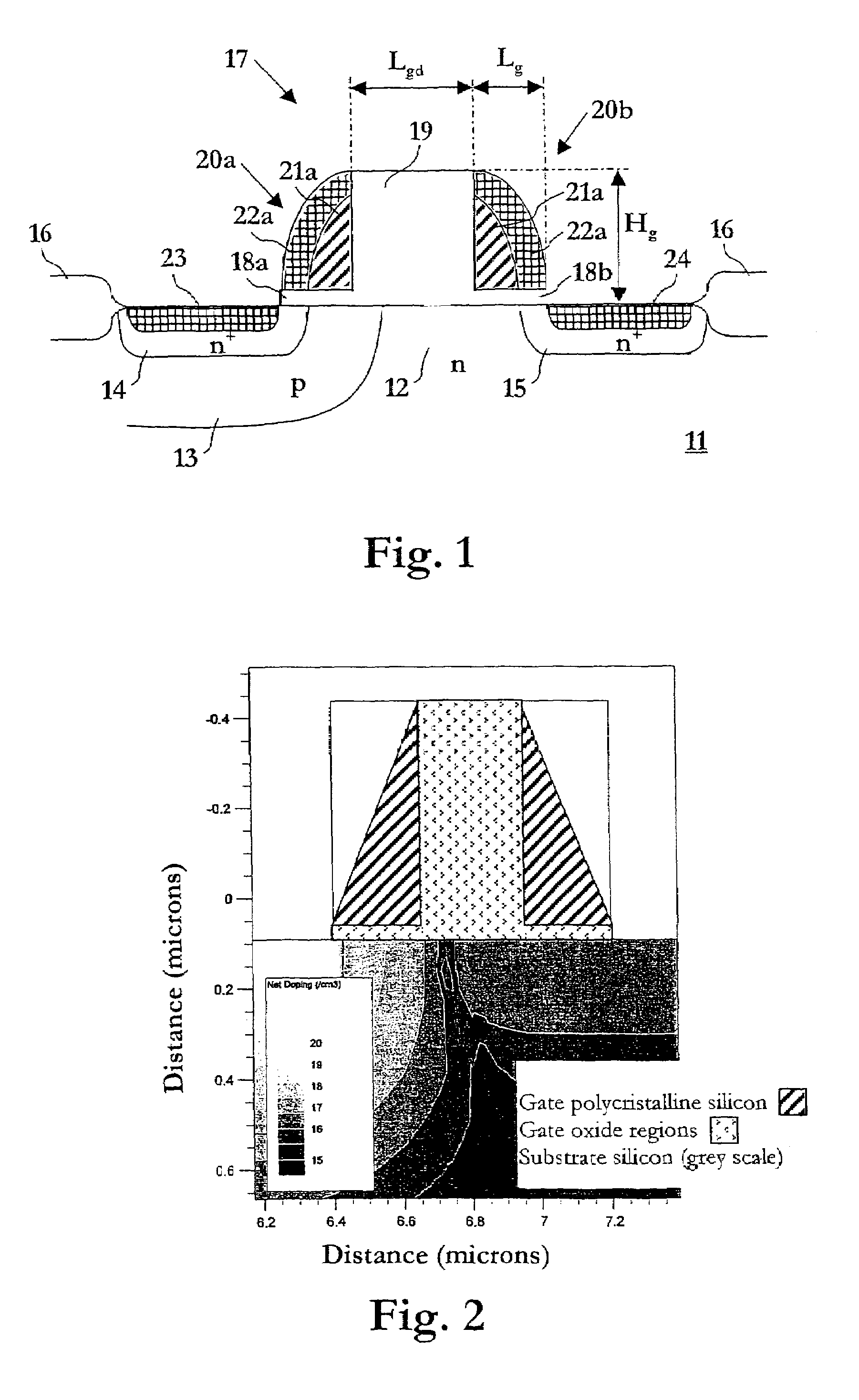 LDMOS transistor device employing spacer structure gates