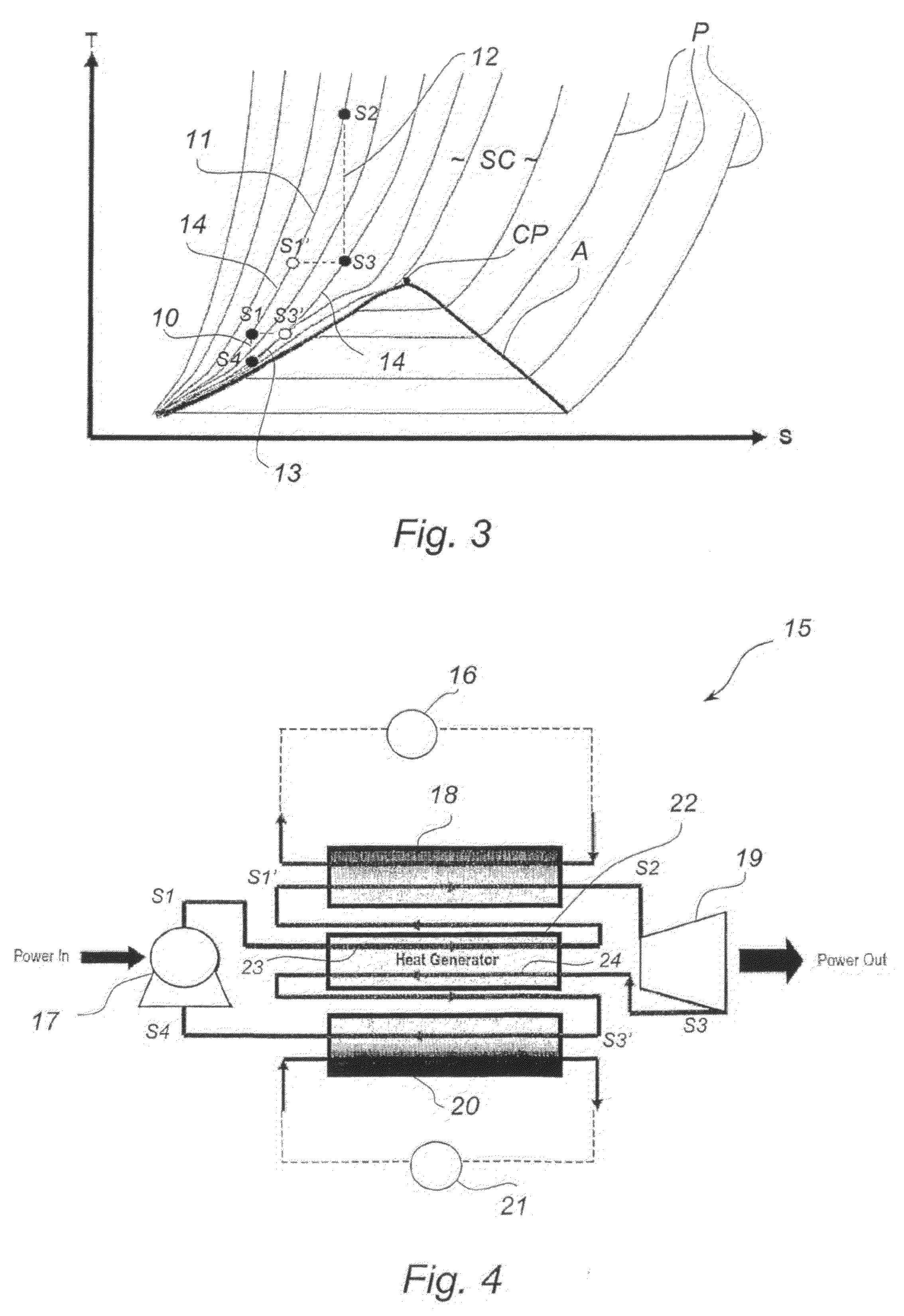 Method and system for generating power from a heat source