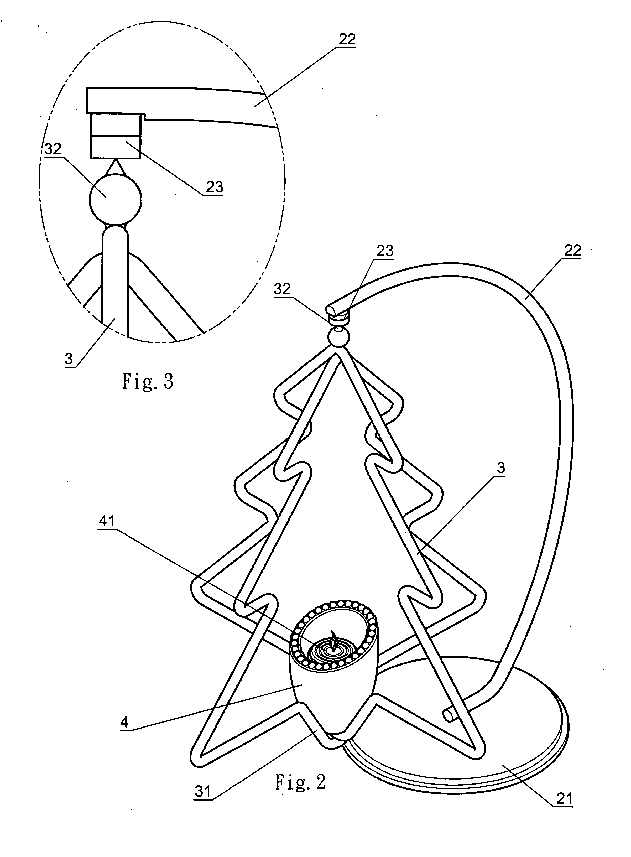 Rotary hanging-type candle base holder