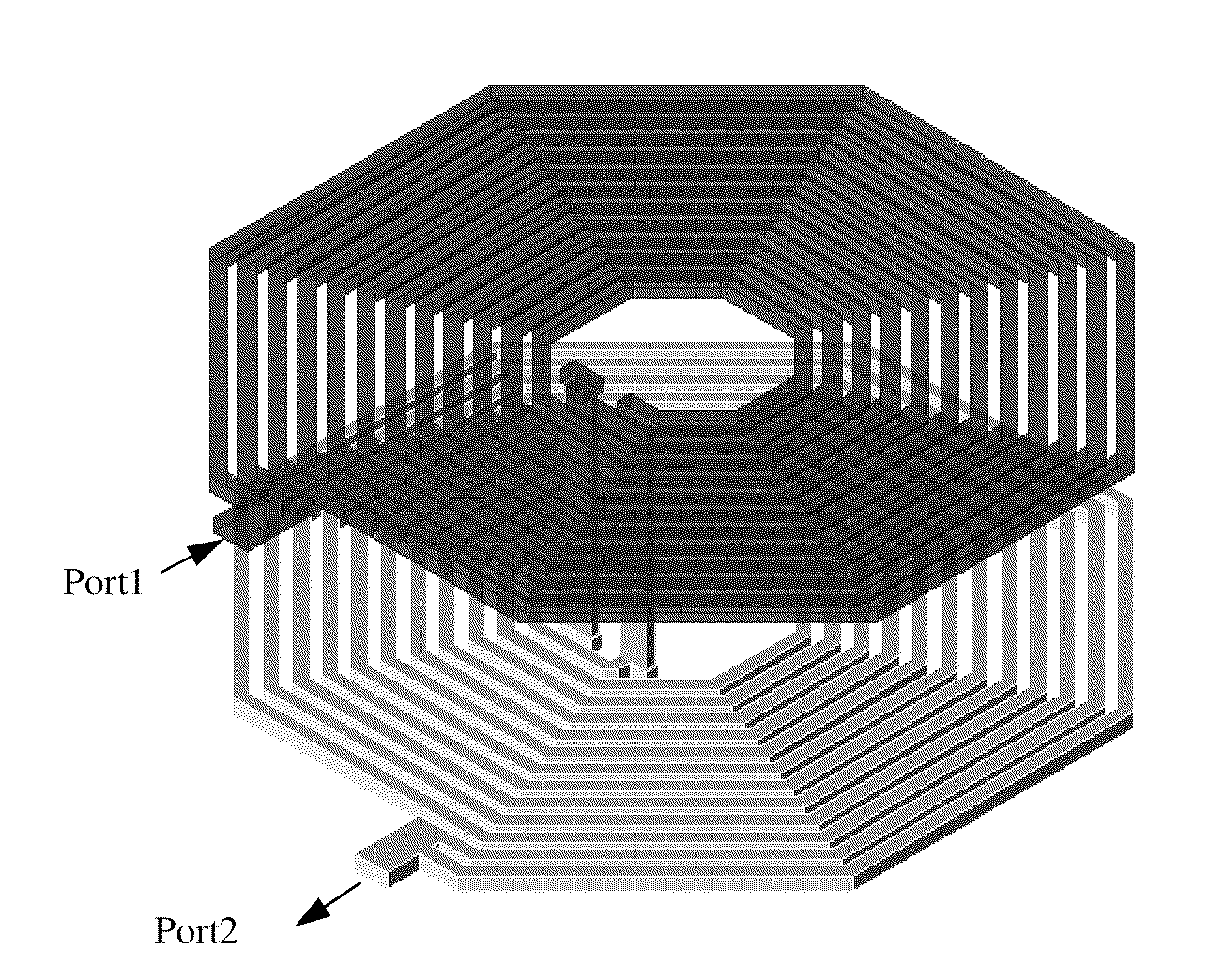 Stacked inductor with multi paths for current compensation