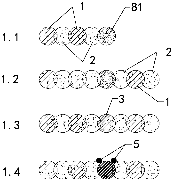 Occlusive pile construction method during encountering with deep layer underground obstacles