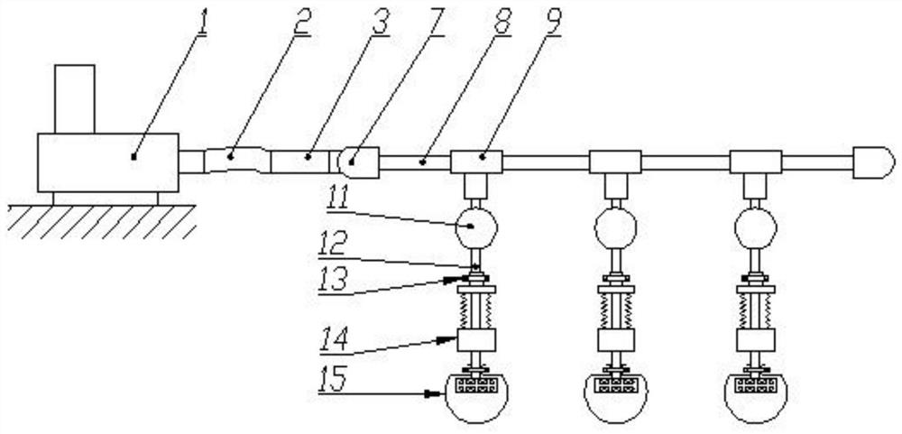 A vibration-reducing small air bubble fish pond oxygen supply device