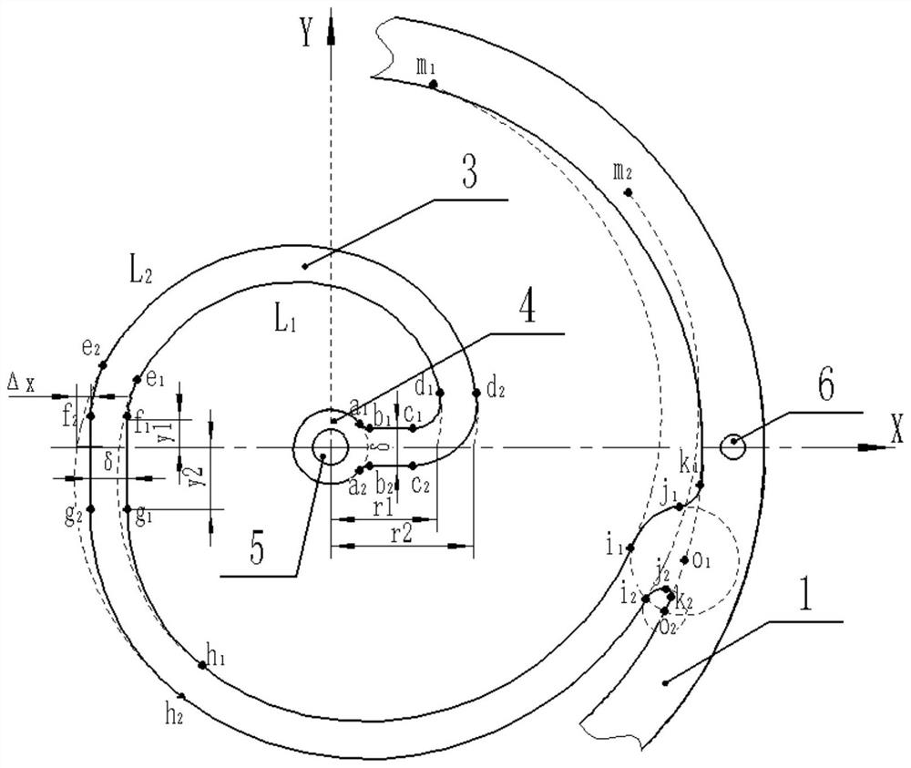 A multi-line arm leaf spring for refrigeration compressors