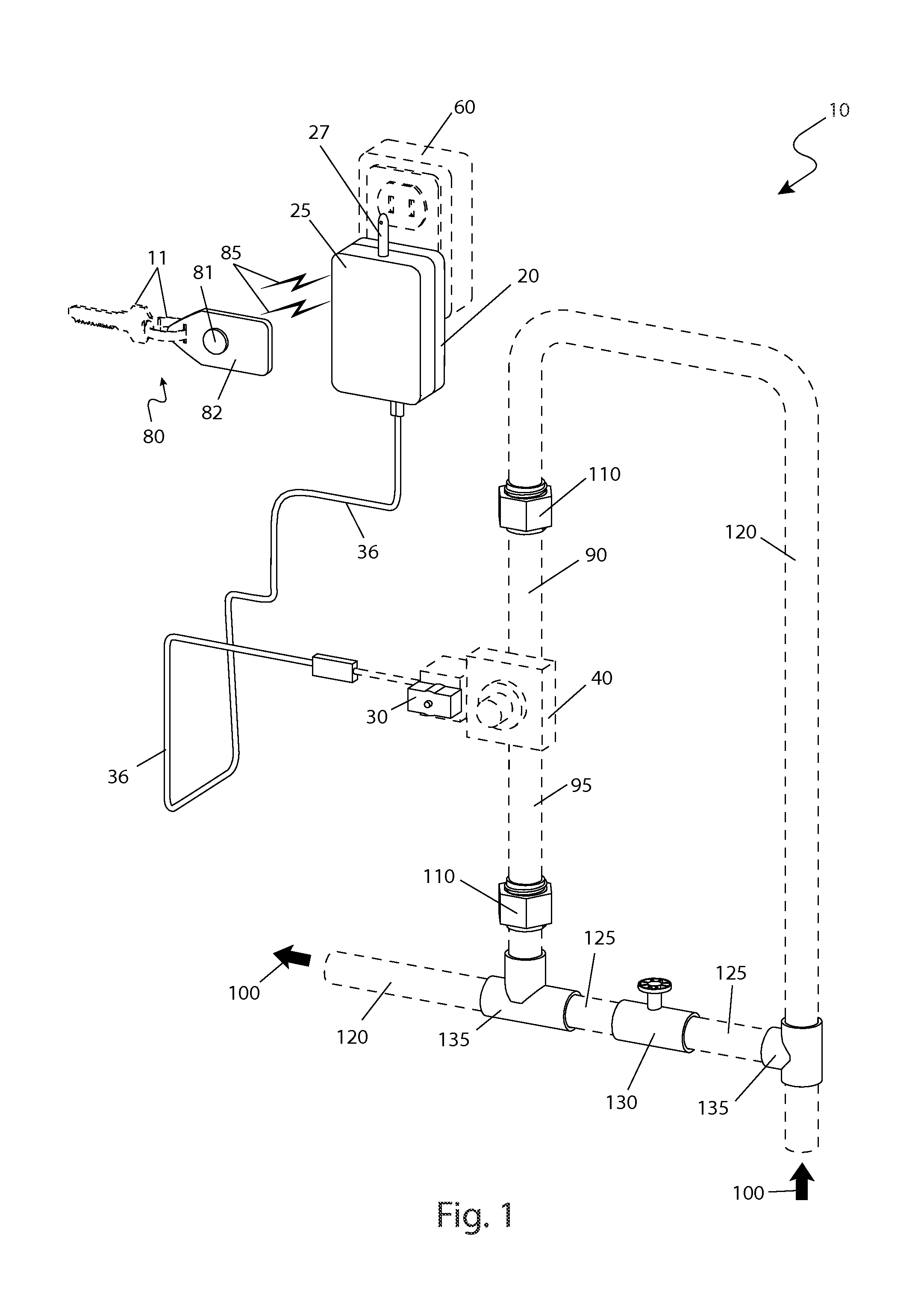 In-line utility shut-off system and method of use thereof