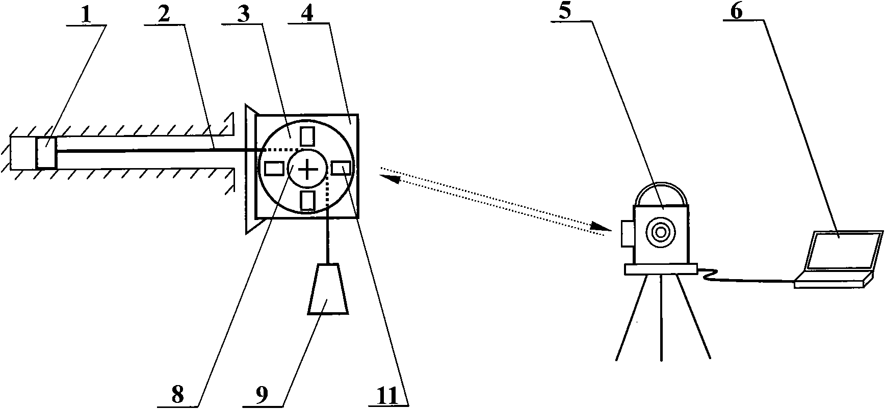 Optical observation device of deformation in surrounding rock