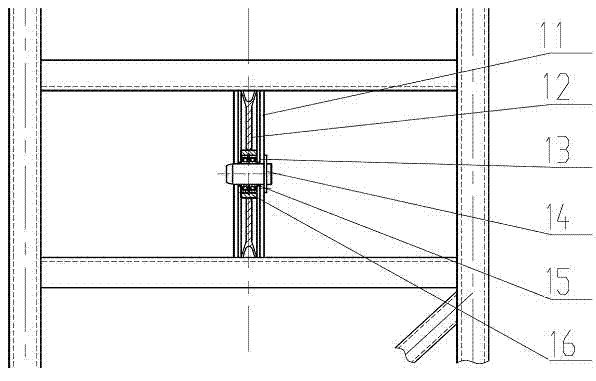 Integral-installation lifting rope-arranging structure of movable-arm tower type crane