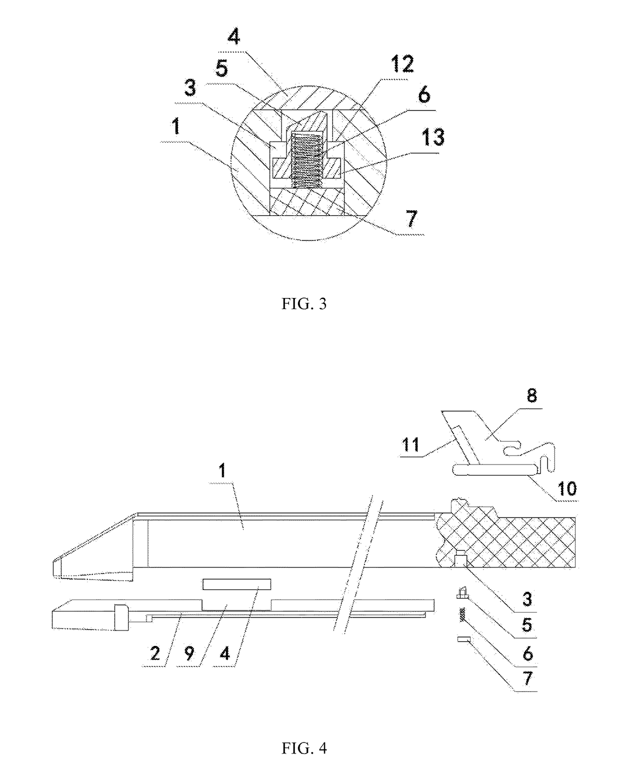 Staple chamber assembly and linear surgical stitching device using said staple chamber assembly