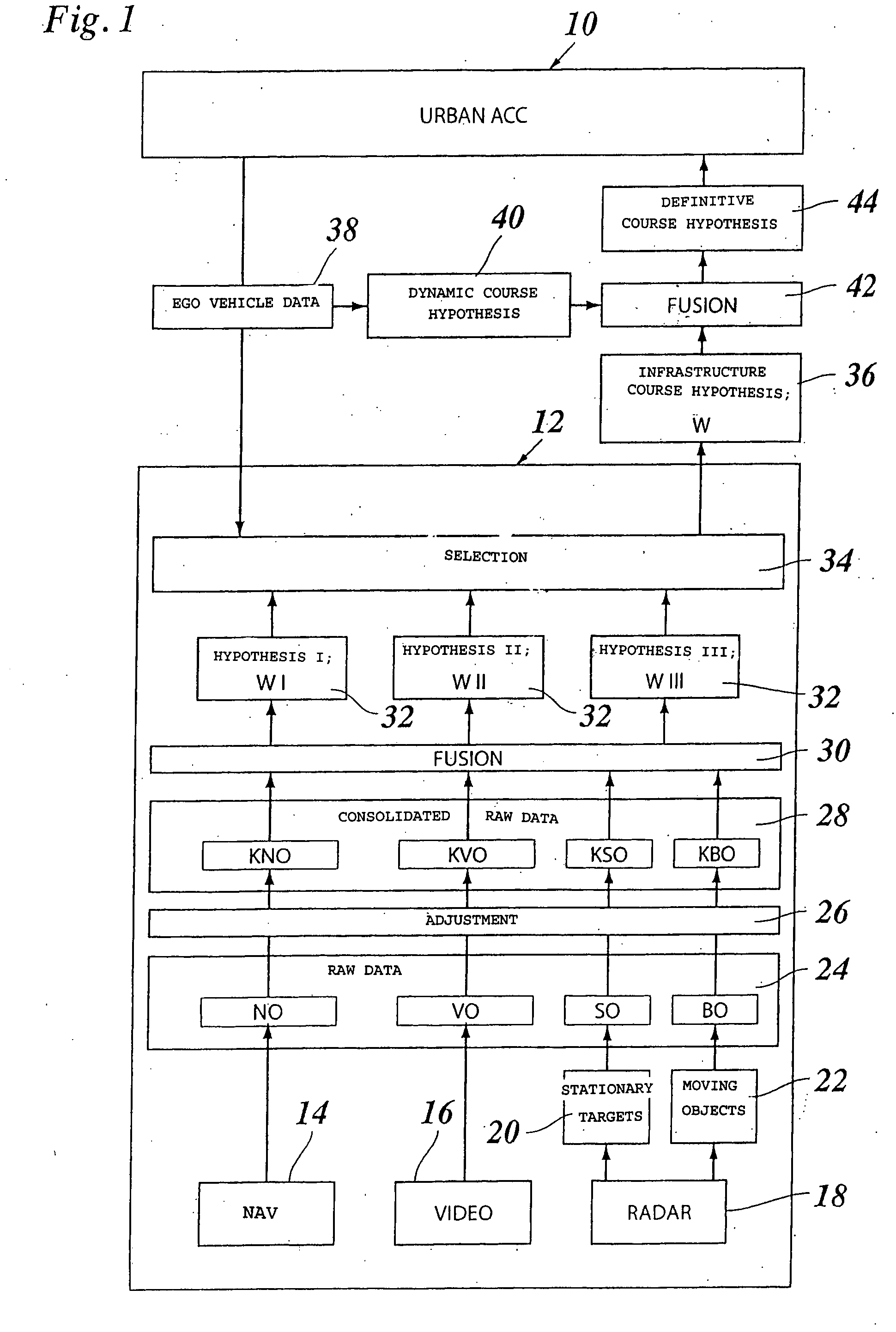 Method for Course Prediction in Driver Assistance Systems for Motor Vehicles