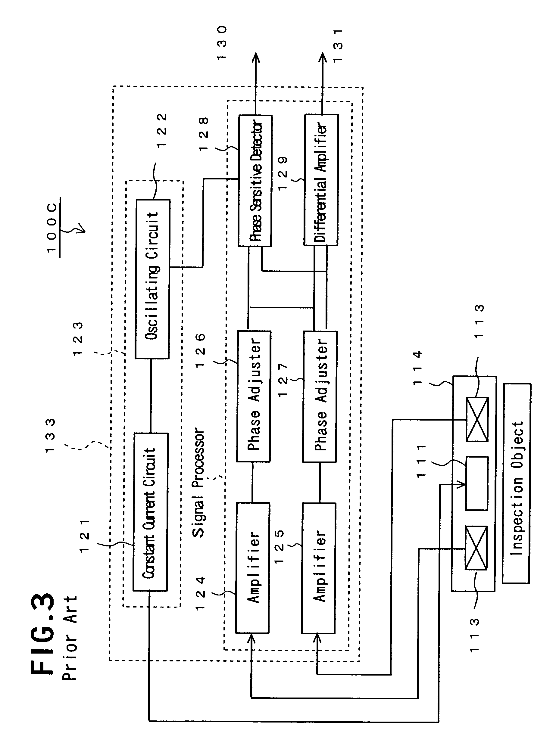 Electromagnetic induction type inspection device and method