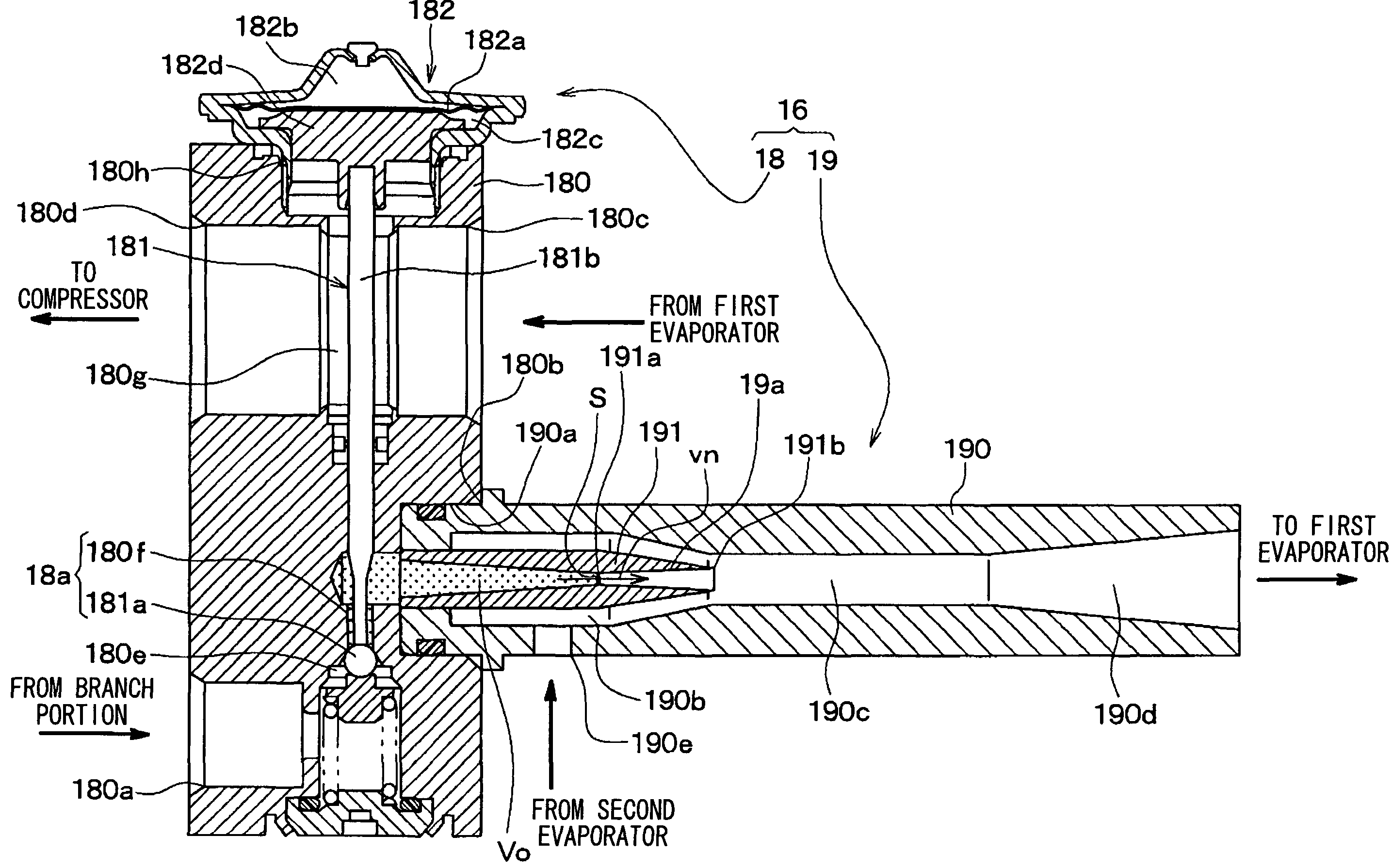 Two-stage decompression ejector and refrigeration cycle device