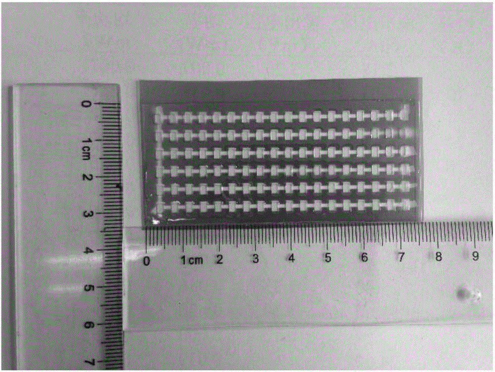 Preparation method of patterned polyethylene 4-thiol nickel thin film and device