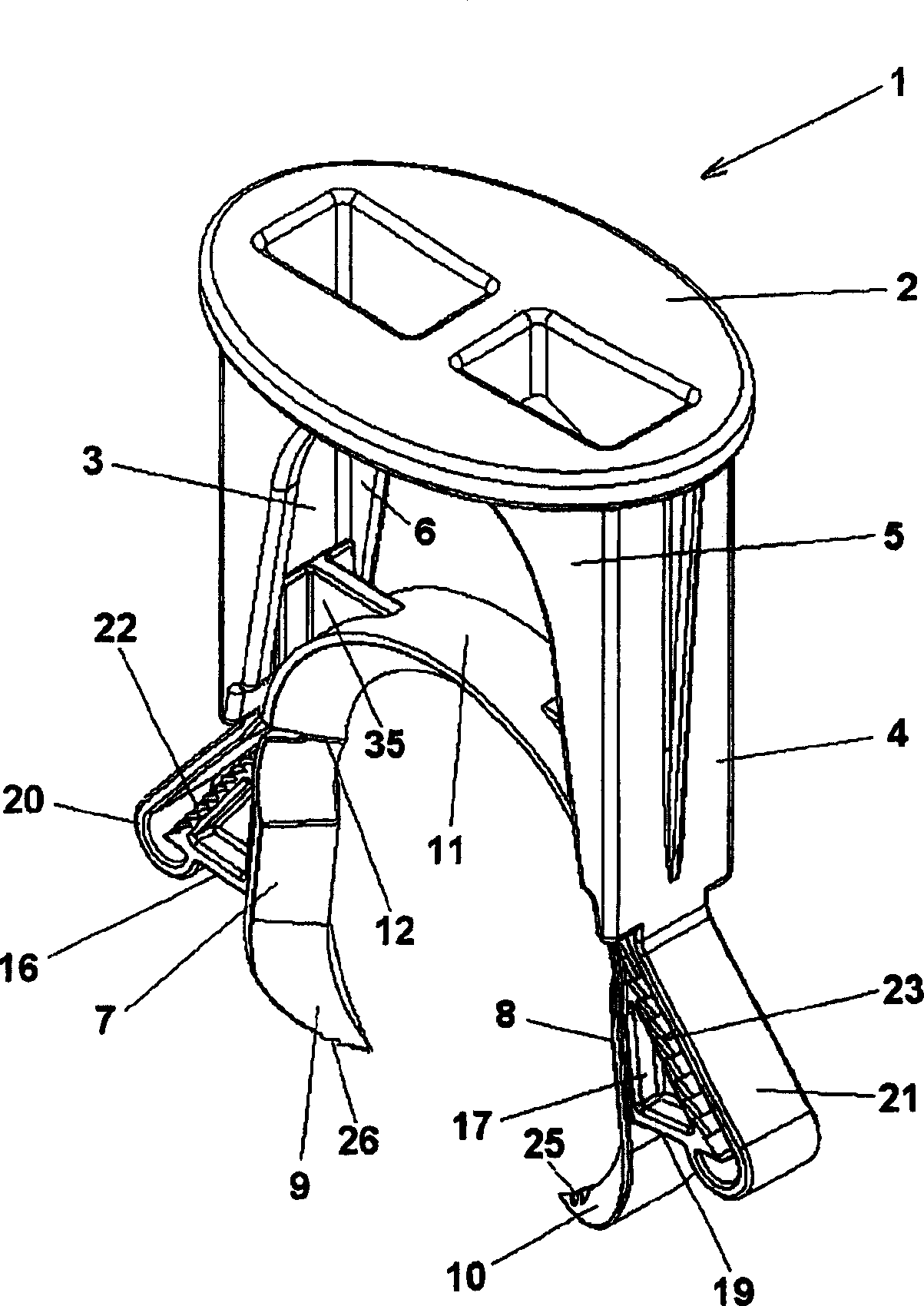 Clamp for fixing elongated part and use of such a clamp