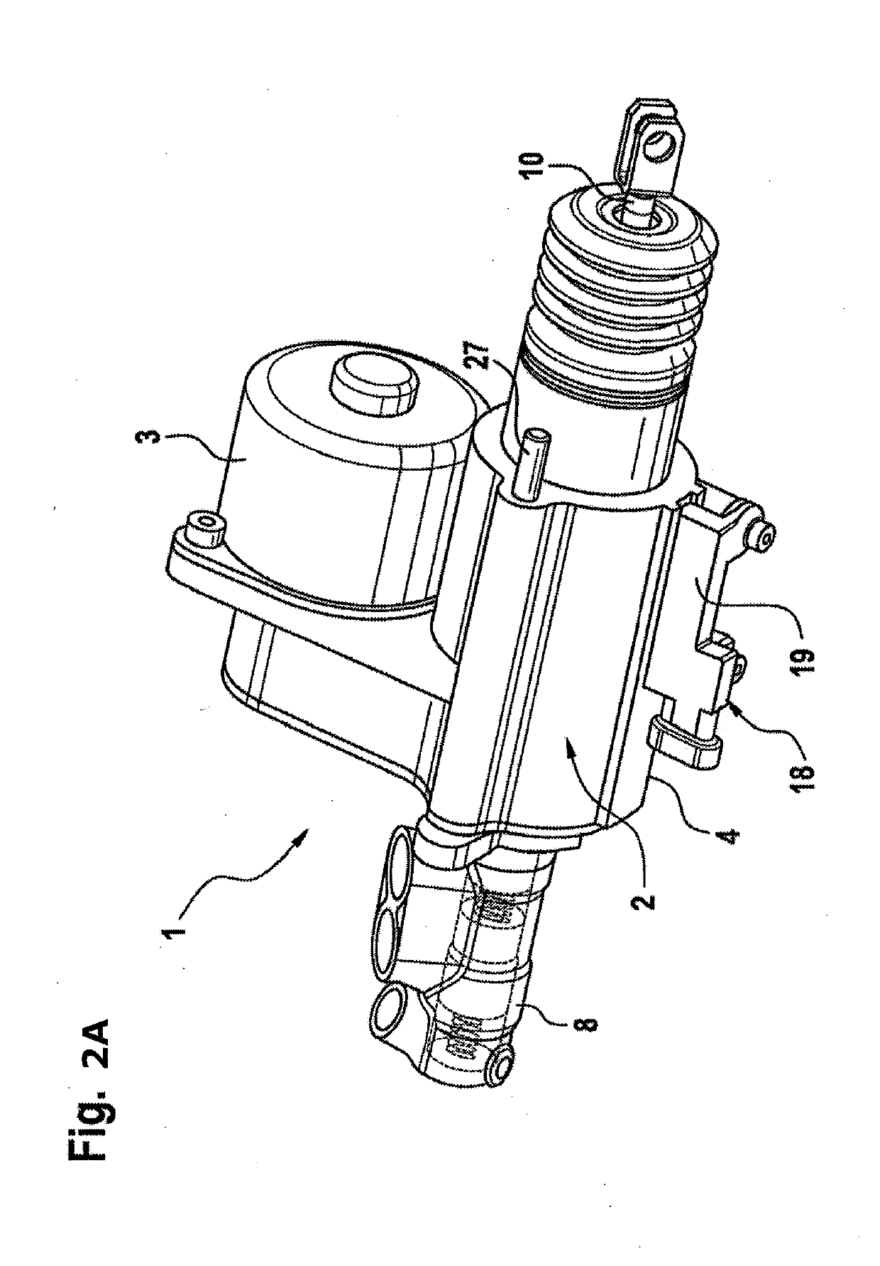 Braking device for a hydraulic motor vehicle braking system having a ball screw drive