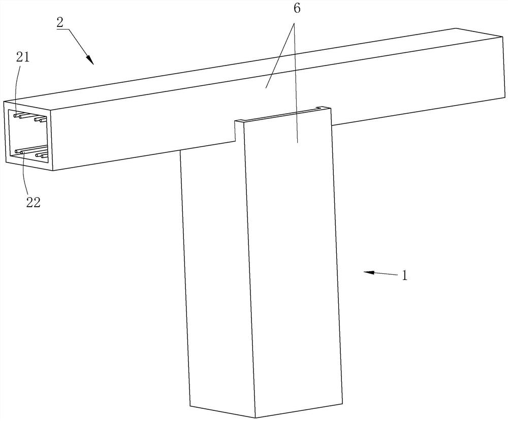 Concrete beam and section steel concrete column anchoring structure and construction method