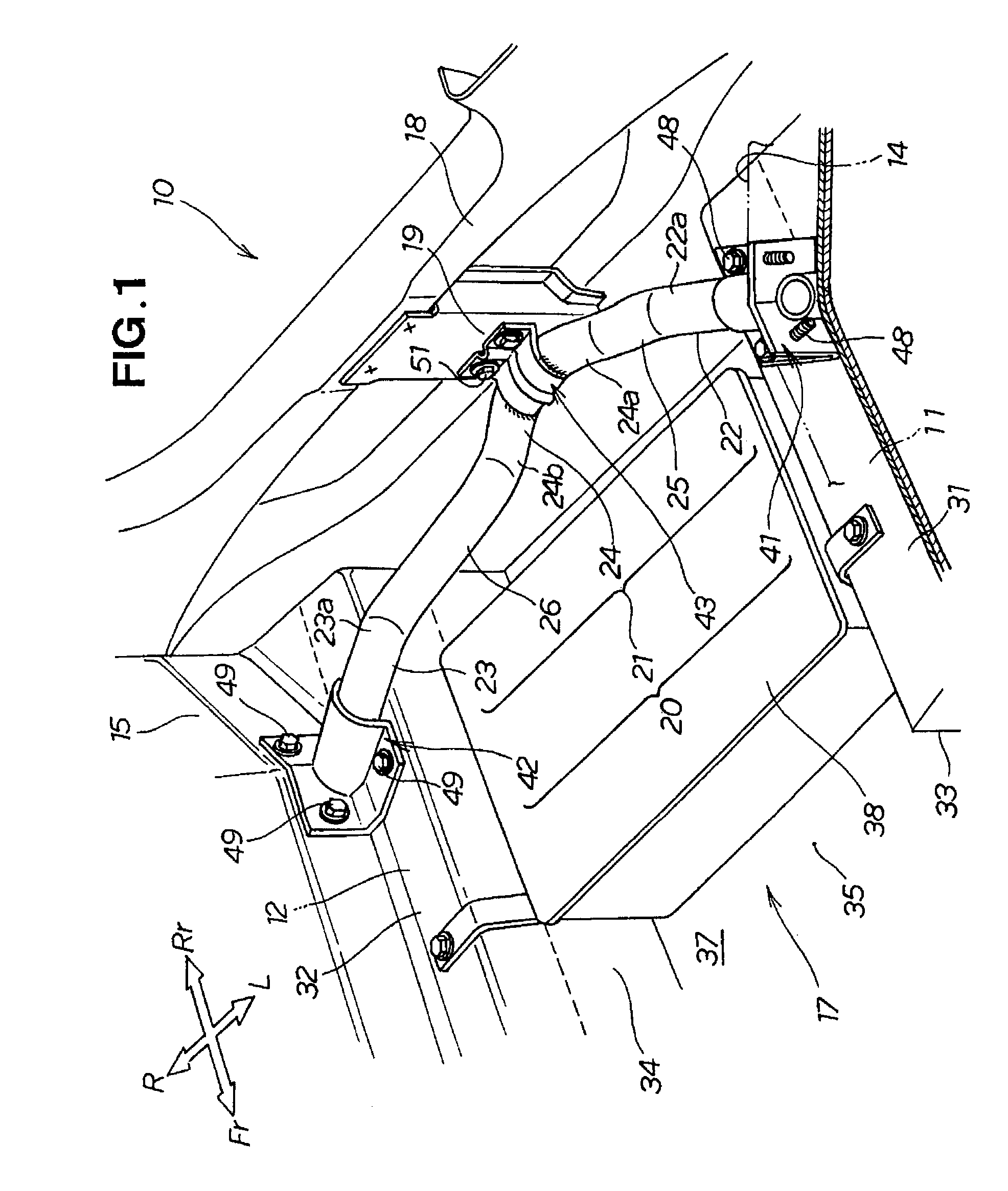 Rear frame structure for vehicle