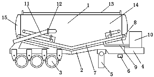 Semitrailer for transporting power tank