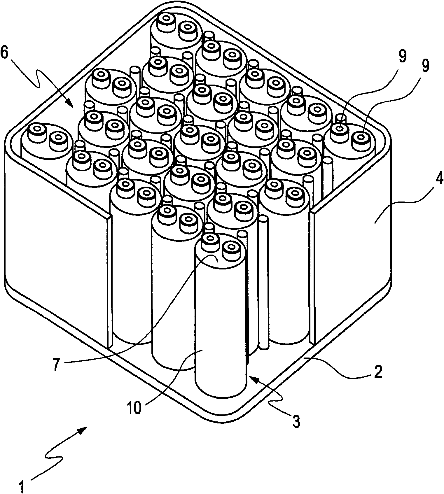 Battery with a heat conducting plate
