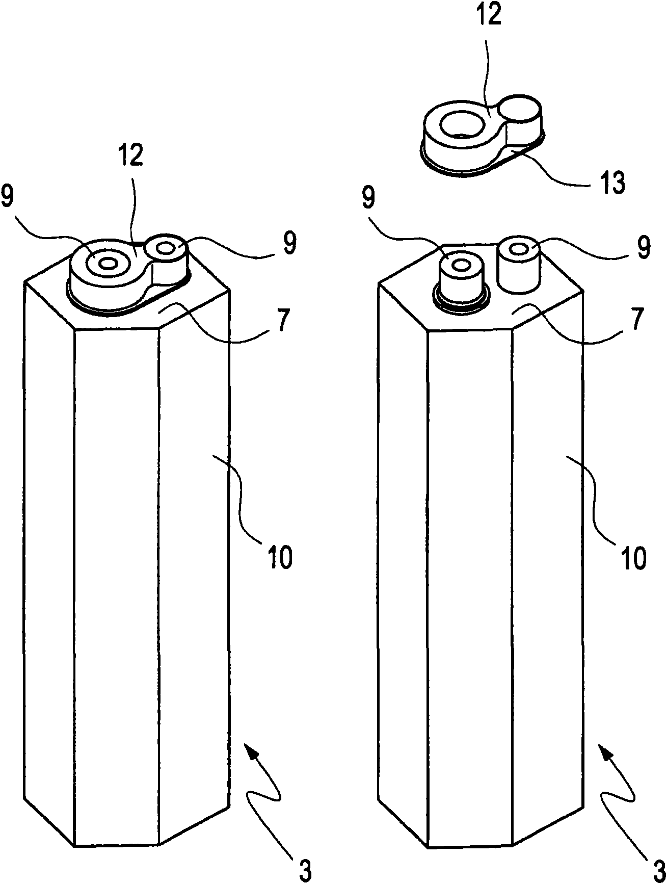 Battery with a heat conducting plate