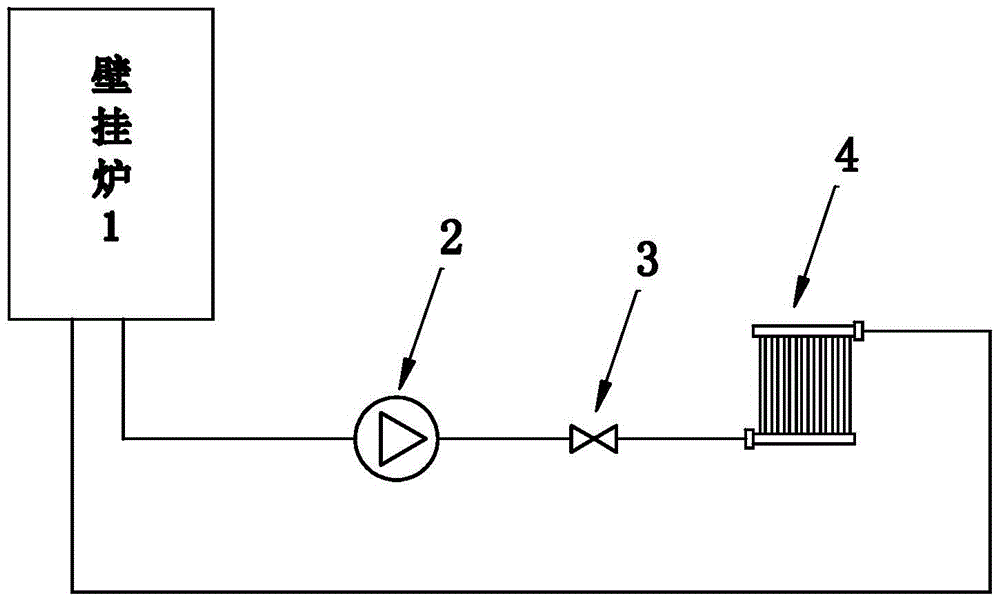 Automatic energy-saving wall-hung boiler heating system and energy-saving method