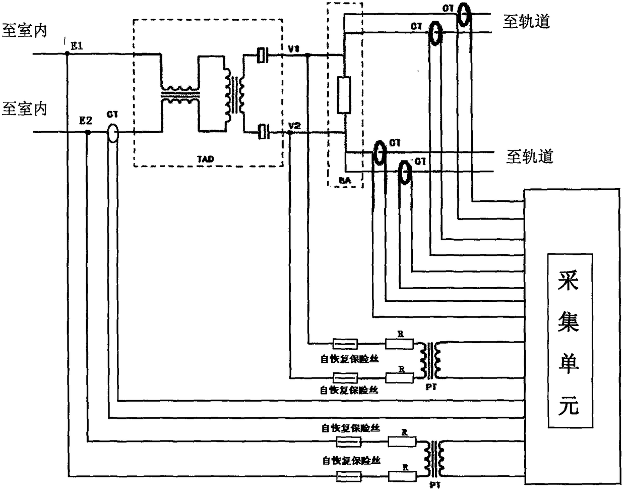 Outdoor railway signal collecting system