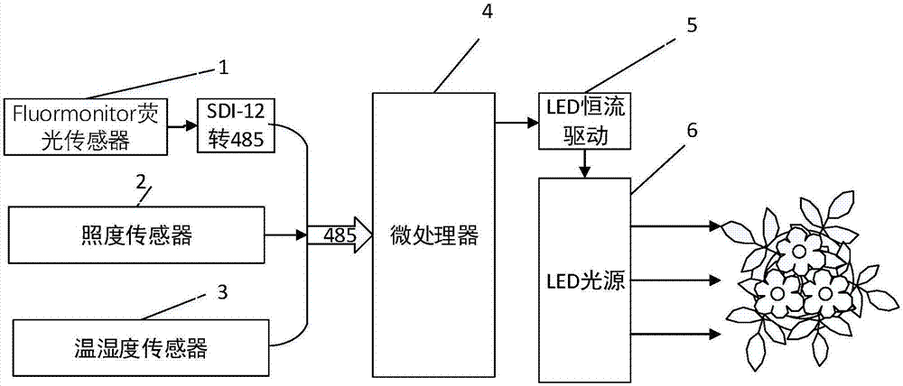 Actual photosynthetic efficiency-based LED light supplement control system and control method thereof