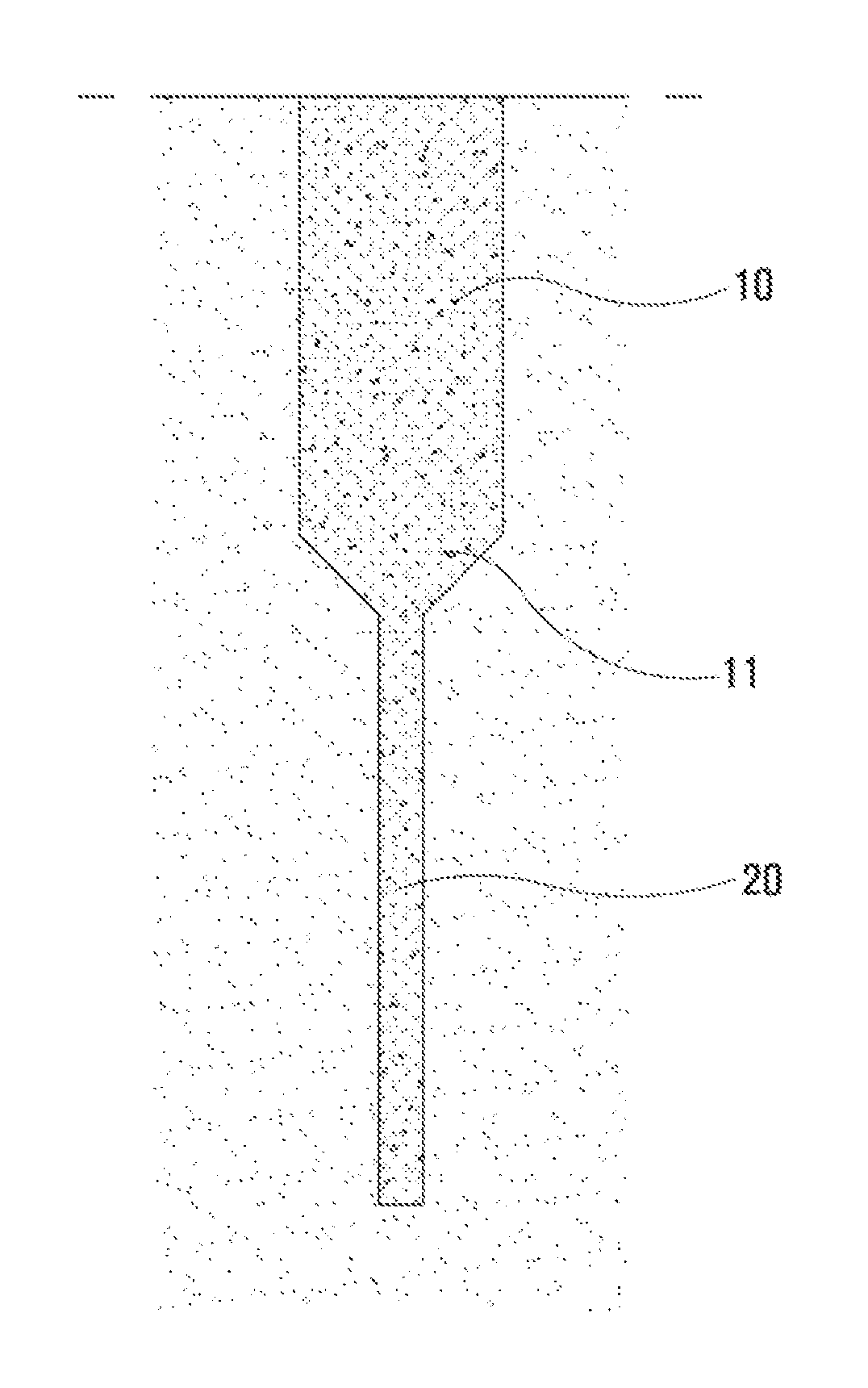 Hybrid foundation structure, and method for building same